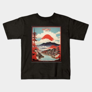 Miyagi Japan Travel Vintage Tourism Poster Kids T-Shirt